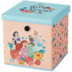Idea Nuova Disney Princess Collapsible Fabric Storage Cube,10” Organizer Bin with Lid for Bedroom, Playroom, and Closet - color: Princess