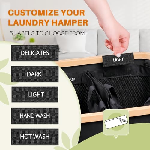 Laundry Hamper with Lid, 160L Dirty Clothes Hamper for Laundry Basket 3 Section, Extra Large Laundry Sorter Hamper 3 Compartment with Removable Inner Bags & Labels, Black - color: Black, size: 160L