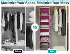 YOUDENOVA Hanging Closet Organizer and Storage, 6-Shelf Closet Hanging Storage Shelves, Light Pink - color: Light Pink