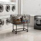 CICUFY Rolling Laundry Cart, 80L Wire Laundry Hamper Basket on Wheels, Dirty Clothes Basket with Handle, Metal Clothes Hamper Organizer for Laundry Room, Bathroom, Bedroom, Dorm, Black - color: Black