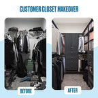 Modular Closets Vista Collection Double Hanging Wood Closet Organizer Unit (Grey, 21" Wide) - color: Grey, size: 21" Wide