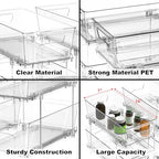 Simple Houseware 2 Tier Basket Drawer Cabinet Pull-Out Organizer, 2 Pack, Clear - size: 2-Pack