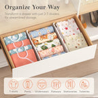 Lifewit 5" Tall 4 Pack Drawer Dividers, 30-47cm/11.5-18.5" Expandable Drawer Divider for Clothes, Adjustable Dresser Drawer Organizers, Drawers Separators for Dresser/Bathroom/Closet/Kitchen White - size: 5"H, 11.5-18.5"L