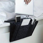 Sofa TV Remote Control Hanging Caddy Bedside Storage Bag with Pockets Organizer (Black) - color: Black