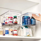 Vtopmart 6 Pack Clear Stackable Storage Bins with Lids, Large Plastic Containers with Handle for Pantry Organizer and Storage,Perfect for Bathroom,Cabinet,Kitchen,Fridge,Closet Organization - size: L( 11"L x 7.5"W x 6"H)