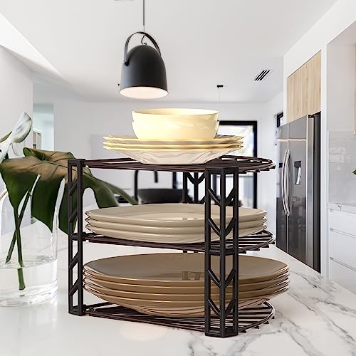 Simple Houseware 3-Tier Counter Corner Shelf Organizer, Bronze - color: Bronze