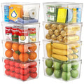 theaoo Clear Storage Bins with Lids Stackable - Large Plastic Containers for Pantry Organization and Storage - Perfect for kitchen,Fridge,Laundry Room,Bathroom,Garage,Closet,Cabinet Organizer - 8 Pack - size: Large (Pack of 8)