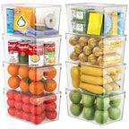 theaoo Clear Storage Bins with Lids Stackable - Large Plastic Containers for Pantry Organization and Storage - Perfect for kitchen,Fridge,Laundry Room,Bathroom,Garage,Closet,Cabinet Organizer - 8 Pack - size: Large (Pack of 8)