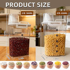 6-Pc Airtight Cereal Storage Containers Set(1.8L×3 & 2.5L×3), Cereal Containers Storage with Pour Spout & Measuring Cup, BPA-Free Plastic Canisters for Rice, Flour, Pet Food Kitchen Pantry