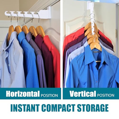 Wonder Hanger Over The Door 3-Pack Organizer for Clothes Hangers, Space-Saving Cascading Hanger Hooks, White - size: 3-Pack