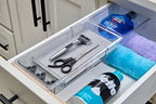 madesmart Expandable Dental Tray Drawer Organizer with Drying Stone, Clear Plastic Organizer for Toothbrush, Dental Floss, Water Flosser, Mouthwash - size: Expandable