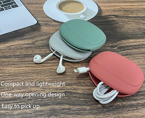 Silicone Headphone Organizer-Data Cable Storage Case-Mini Key Box-Portable Wired Headphone Organizer(Red-Grey-Green-3PCS) - color: Red-Grey-Green