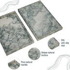 Marble Bathroom Tray,Pure Natural Vanity Tray,Marble Tray for Kitchen Counter Non-Ceramic/Non-Resin,Stone Trays 12 x 8 inch Cyan Green - color: Cyan-green