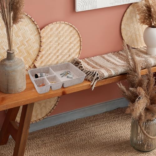 Welaxy Drawer Organizer tray 4 Compartments Nordic Cereal Natural Felt Divider for closet kitchen home office aesthetic wabi-sabi Scandinavian-chic hygge sleek lifestyle (Oatmeal) - color: Oatmeal