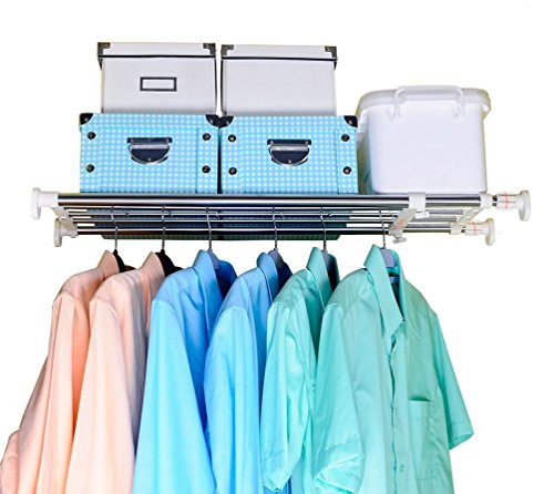 BAOYOUNI Tension Closet Shelf, Adjustable Storage Rack Separator Wardrobe Cupboard Divider Organizer Rod for Kitchen Bathroom Bedroom, 23.62-39.37 Inch - size: (23.62-39.37) IN