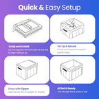 24L Pack Of Two Clothes Storage Bin, Foldable Blanket Storage Bags with Zippers, Under Bed Storage Box, Clear Window and Reinforced Handles, Bed Sheets Storage Box