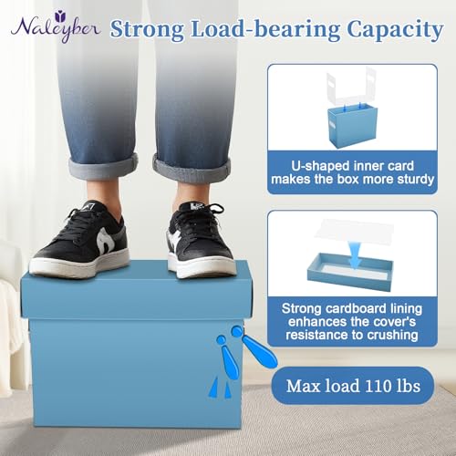 File Organizer Box with Lid & Handle, Thickened Cardboard Hanging File Folder Storage Boxes for Letter Size, Portable Filing Organizer for Office, Home, Classroom, Dusty Blue 2 Pack - color: Dusty Blue, size: 2 Pack