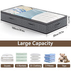 10 Pack Under Bed Storage Containers 90L Underbed Closet Organizer System Collapsible Storage Bins with Clear Window and Reinforced Handles for Bedding Pillows Blanket Towels Clothes Wardrobe Bedroom