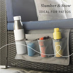 Houseify Slumber & Stow Hanging Bedside Caddy - 5 Pocket Bed Caddy Organizer for Tablets, Magazines, Phone, Glasses, Remotes & More - Ideal Storage For Dorm, Bedroom & Living Areas - 10"x17.3"