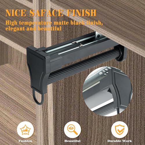 Alise Pull Out Clothes Hanger Rack for Closet,12 inch Heavy Duty Closets Rod with Automatic Soft-Close Mechanism for Closets,Closet Pull Out Metal Rod Organizer Hangers for Coats Pants Hangers,Black - color: Black, size: 12 Inch