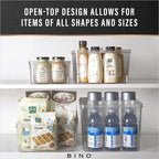 BINO Plastic Storage Containers, Small - 4 Pack THE LUCID COLLECTION, Multi-Use Organizer Bins Built-In Handles BPA-Free Clear, Fridge, Pantry & Home Organization - size: 4PK - SMALL
