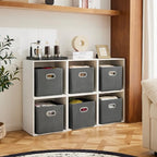 MAX Houser Fabric Storage Bins Cubes Baskets Containers with Dual Plastic Handles for Home Closet Bedroom Drawers Organizers (Cattail Gray) - color: 11 ashy