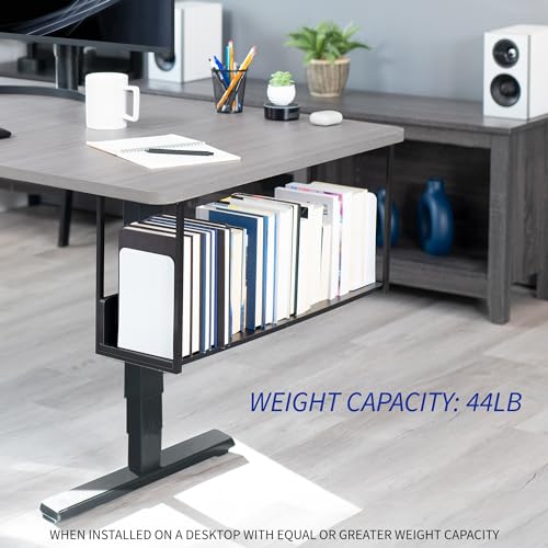 VIVO Under Desk 30 x 7 inch Storage Shelf, Office Accessory Holder for Supplies, Gaming Devices, and More, Workstation Organizer, Black, DESK-SHELF30-UB