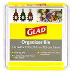 Glad Clear Plastic Organizer Bin – 6” x 6” x 2.2” Drawer Storage Tray with Non-Slip Feet, Clear - size: 6x6 (Pack of 1)