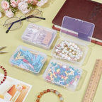 BENECREAT 12 Packs PP Plastic Bead Container Box, 3.7x2.6x1inch Rectangle Storage Organizer Box, Dustproof Case with Hinged Lid for Cards, Beads and Craft Supplies - size: 3.7x2.6x1inch