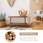 HOKYHOKY Solid Wood Entryway Bench - 31.5" Farmhouse Small Storage Bench, Rustic Narrow Bench Seat for Indoor, Entryway, Dining Room, Living Room and Hallway, Brown - size: 31.5"