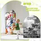 NomNest Stuffed Animal Storage Zoo, Large Carbon Steel Plushies Organizer, Heavy Duty Metal Teddy Bear Toy Holder for Kids' Bedroom & Playroom & Nursery (Non-Wheeled, Black) - color: Non-Wheeled, Black