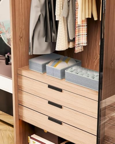 DIMJ Drawer Organizer Clothes Storage - 16 Pack Baby Dresser Organizer for Nursery, Foldable Drawer Dividers for Bedroom Closet Organization, Fabric Storage Bins for Socks, Underwears, Bras - color: Light Gray