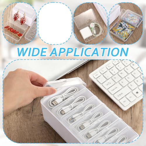 6 Set Cable Organizer Box with 7 Clear Switch Case Power Cord Organizer Desktop Cable Management Box Desktop Charger Cord Storage Organizer Box for Office Home Desk Accessories Stationery Supplies