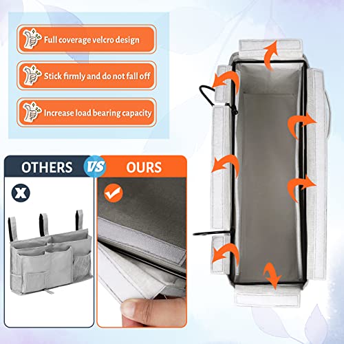 Loghot Bedside Caddy/Bedside Storage Bag Hanging Organizer for Bunk and Hospital Beds,Dorm Rooms Bed Rails,Can be Placed Glasses,Books,Mobile Phones,Keys (New Grey-1) - color: 1pc New Grey-1