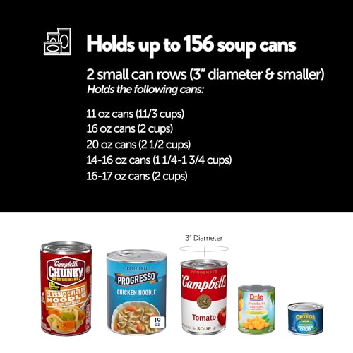 Shelf Reliance Cansolidator Max Small - 1-Pack Can Organizer for Pantry, Stackable Soda Can Storage for Kitchen, Holds 156 Cans of Food or Soda - size: 1 Pack, style: 156 Soup Can