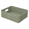 Drawer basket Handwoven Paper Rope Rectangular Shallow Basket Storage-15.35X12.01X4.72 Inches (Green) - color: Green