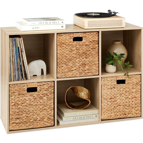 Best Choice Products 6-Cube Storage Organizer, 13.5in Shelf Opening, Bookcase, Display Shelf, Customizable w/ 3 Removable Back Panels – Light Oak - color: Light Oak, size: 6-Cube, 13.5in Shelf Opening