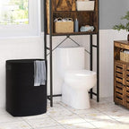 MEGASKET Large Laundry Hamper 16"x13"x22" - Tall Woven Laundry Basket, Cotton Rope Dirty Clothes Hamper, Baby Kids Nursery Wicker Laundry Basket, Bedroom Aesthetic, Soft Laundry Bin, Black Hamper, 75L - color: Black