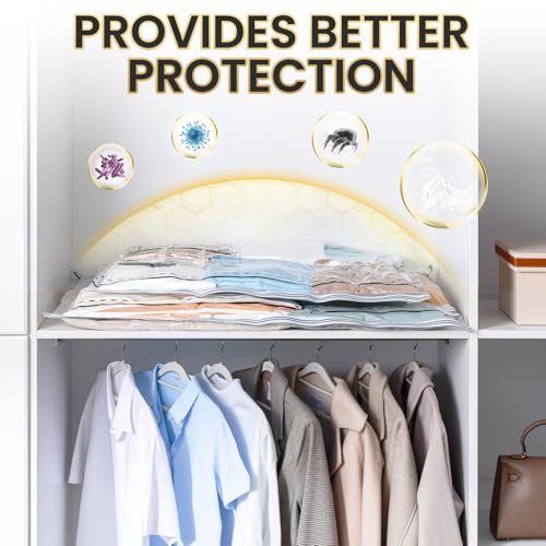 TAILI 10 Pack Vacuum Storage Bags, LONG SIDE ZIP (5 Large+5 Jumbo), Multi-Size Vacuum Seal Bags for Clothing, Storage Bulky Beddings, Comforters and Clothes, Space Saver for Closet Organization - size: 10 Combo