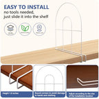 8-Pack 12" Tall Shelf Dividers - Closet Shelf Organizer - Easy to Install - No Tool - White PE Coating Steel - size: 8-PACK, style: Metal Height 12inch