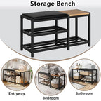 Shoe Bench,Shoe Organizer，Holds Up to 570 lb，12 x 30.7 x 17.3Inches，3-Tier Shoe Storage Bench,Entryway Bench with Cushioned Seats,for Shoe Rack in The Bathroom,Entryway,Bedroom,Living Room