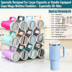 Design for Stanley 40 OZ & Large Bottles & Tumblers with Handle - Acrylic Water Bottle Organizer - Stackable Clear Wine Rack Cup Holder for Home Kitchen Pantry Shelf Countertop Cabinet, 3 Tier Hold 12 - size: 3 Tier for 12