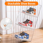 3 Pack Clear Acrylic Sneaker Shoe Display Case,Shoe Storage Boxes Stackable,Acrylic Boxes for Shoes Display with Lid,Boot Storage Organizer for Tall Boot,Purse Handbag Organizer for Closet - style: 14.2"L x 10.6"W x 8.7"H - 3 Pack