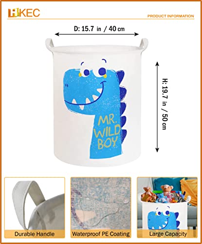 19.7" Dinosaur Laundry Basket,Kids Toys Storage Bin for Bedroom,Waterproof Baby Clothes Hamper with Handles,Collapsible Nursery Hamper,Gift Baskets(Dinosaur) - color: Dinosaur