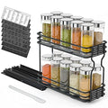 SpaceAid Pull Out Spice Rack Organizer for Cabinet, Heavy Duty Slide Out Seasoning Kitchen Organizer, Cabinet Organizer, with Labels, 4.5" W x10.75 D x8.5 H, 1 Drawer 2-Tier - style: 4.5" W, 2-Tier