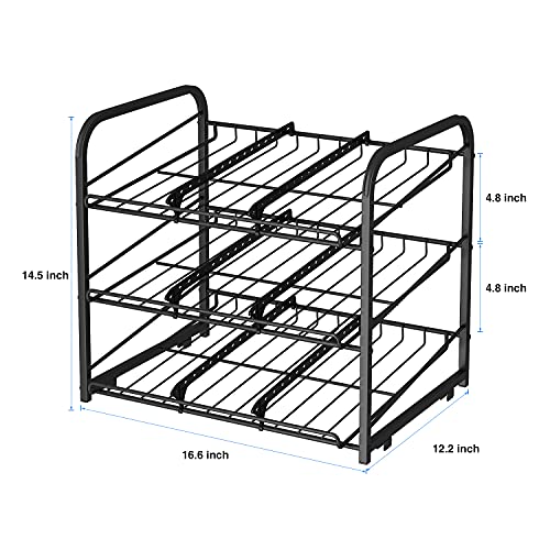AIYAKA Can Rack Organizer, 3 Tier Stackable Can Storage Dispenser,for Food Storage, Kitchen or Pantry, Storage for 36 Cans, Black - color: Black