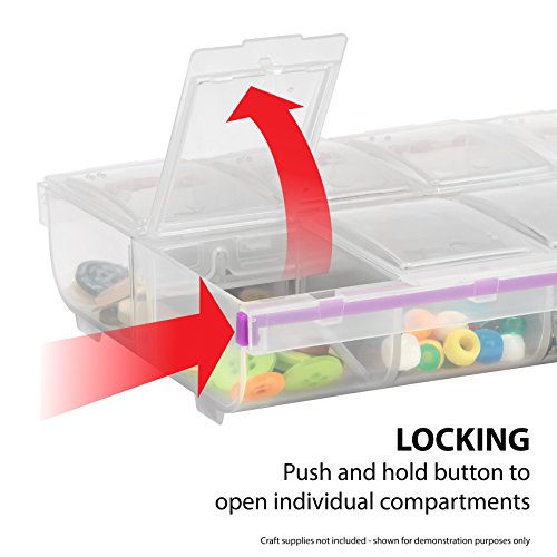 Craft Mates Craft & Sewing Supplies Organizer, 14 Locking Compartments (3XL) with Clear Lids, Bead, Jewelry, Embroidery, Thread, Needle, Scrapbooking, DIY Storage Box for Crafters and Artists - style: 14 Locking Compartments (3XL)