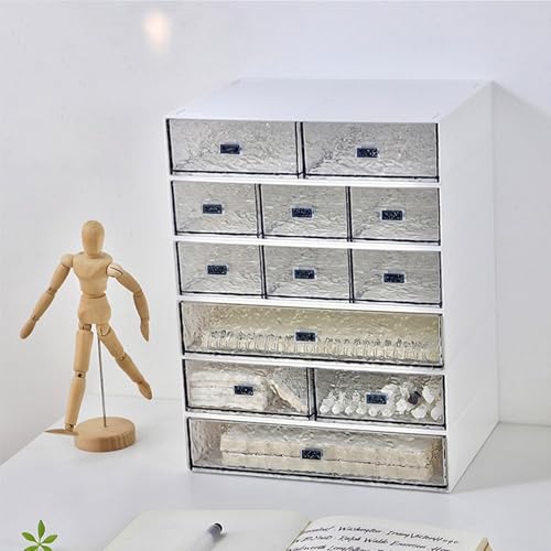 Desk Drawer Organizer, Stackable Plastic Storage Drawer, Grocery Organizer For Stationery/Office Supplies (New White, 1 Compartment) - color: New White, size: 1drawers