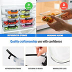 5-Piece Set, 36 oz Glass Meal Prep Containers with Snap-Lock Lids, Airtight Lunch Containers, Microwave, Oven, Refrigerator & Dishwasher Safe,Black - color: Black, size: 5pack-36oz-Black