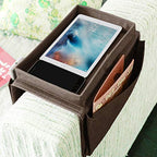 Sofa Armchair Caddy with Cup Holder Non-Slip Armrest Tray 4 Pockets Remote Control Holder Sofa Armrest Storage Organizer for Recliner Couch Armrest Side Pocket Storage for Magazine Tablet Phone